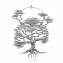 bonzai tree tattoo design idea