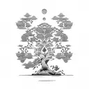 bonzai tree tattoo design idea