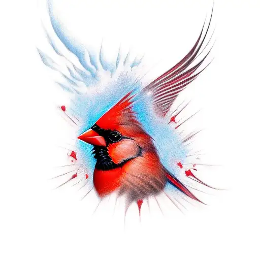 red cardinal tattoo design idea