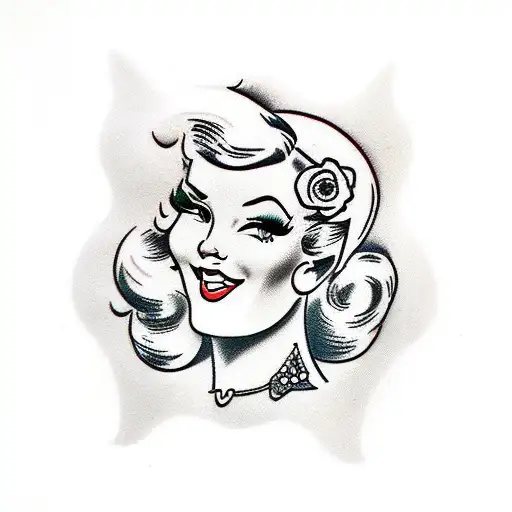pinup tattoo design idea