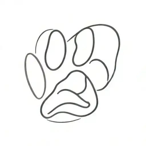 Dogs paw print Heart made tattoo design idea