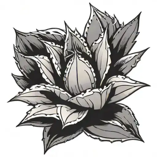 agave plant with tequila shot with lime slice cut tattoo design idea