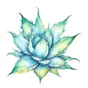 agave plant with tequila shot with lime slice cut tattoo design idea