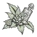 agave plant with tequila shot with lime slice cut tattoo design idea
