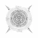 Tree of Life with viking runes around it tattoo design idea