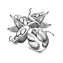 cocoa pods tattoo design idea