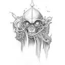 davey jones face tattoo design idea