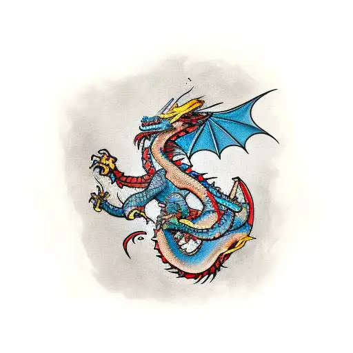 dragon with the avengers  tattoo design idea