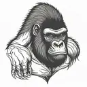 angry face gorilla tattoo design idea