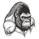 angry face gorilla tattoo design idea