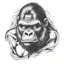 angry face gorilla tattoo design idea
