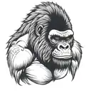 angry face gorilla tattoo design idea