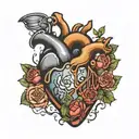 heart with 999 juice wrld tattoo design idea