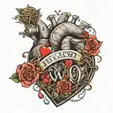 heart with 999 juice wrld tattoo design idea