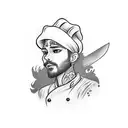 chef knife tattoo design idea
