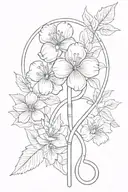 A minimalist design of a stethoscope intertwined with a delicate flower, symbolizing the harmony between your passion for medicine and love for nature. tattoo design idea
