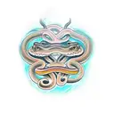 Three headed snake. tattoo design idea