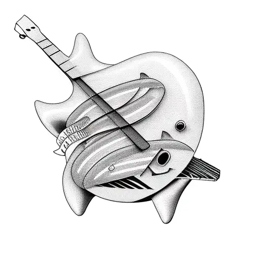 bass guitar cycling tattoo design idea