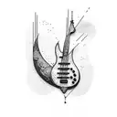 bass guitar cycling tattoo design idea