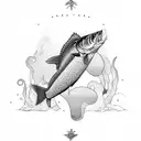 bass guitar cycling tattoo design idea