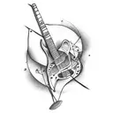 bass guitar cycling tattoo design idea