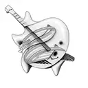 bass guitar cycling tattoo design idea