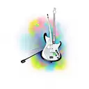 bass guitar cycling tattoo design idea