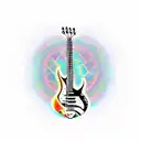 bicycle bass guitar Magic the gathering  tattoo design idea