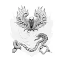 Snake and Eagle tattoo design idea