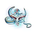 Snake and Eagle tattoo design idea