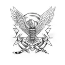 Snake and Eagle tattoo design idea