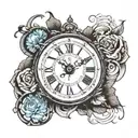 earth clock face tattoo design idea