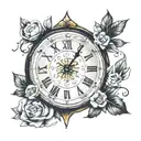 earth clock face tattoo design idea