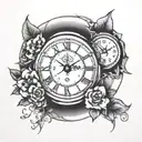 earth clock face tattoo design idea