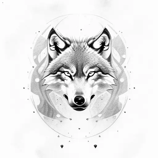 Viking wolf side of head tattoo design idea