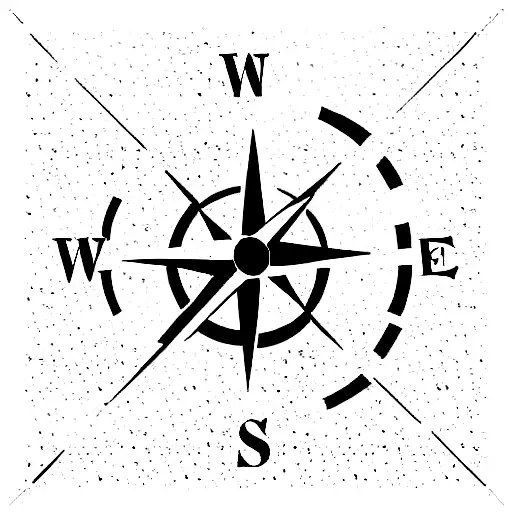 simple compass tattoo design idea