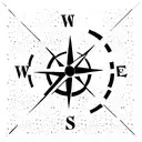 simple compass tattoo design idea