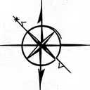 simple compass tattoo design idea