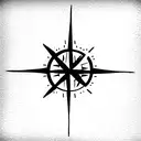 simple compass tattoo design idea