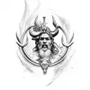 god Poseidon tattoo design idea