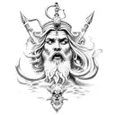 god Poseidon tattoo design idea
