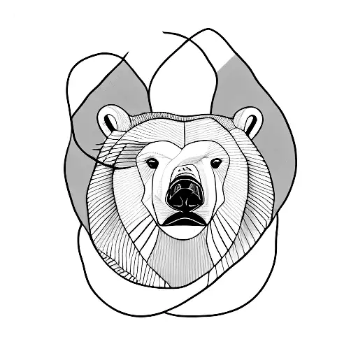 A tattoo showcasing the strength of sisu with a polar bear in a minimalist style tattoo design idea
