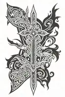 dagger cross with psalms 144:1 in it sits tattoo design idea