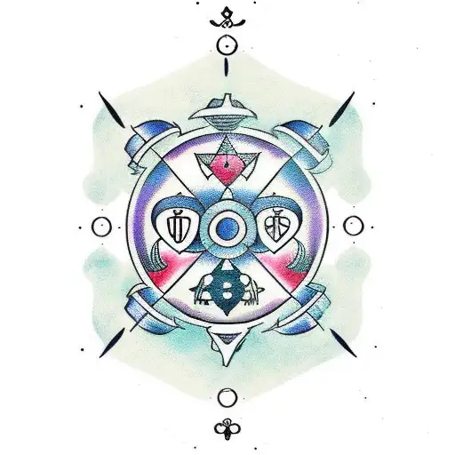 Zodiac symbol gemini tattoo design idea