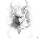 Tolkien-inspired elf surrounded by wolves tattoo design idea