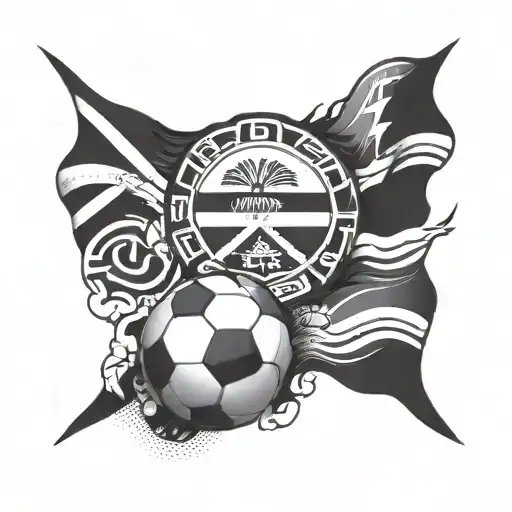 Combine elements of the Tongan flag with football imagery in a dynamic and bold design tattoo design idea