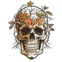skull with full creepy tree tattoo design idea