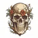 skull with full creepy tree tattoo design idea