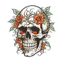 skull with full creepy tree tattoo design idea