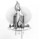 candle tattoo design idea
